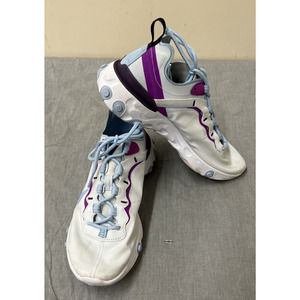Nike Womens React Element 55 BQ2728-008 White Running Shoes Sneakers Size 8.5